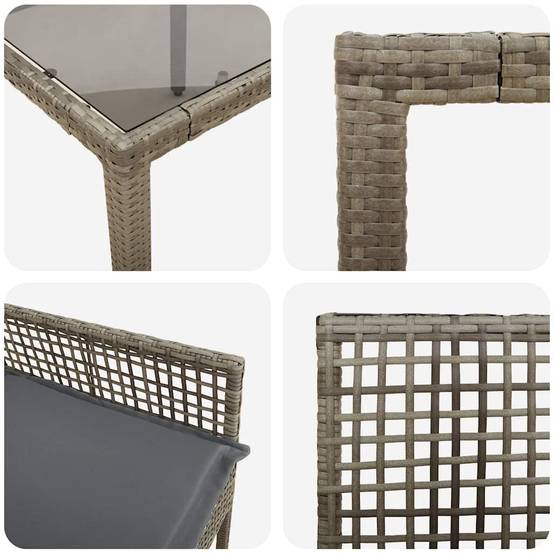 ComfortXL - Table et chaises de jardin 6 places en résine tressée grise avec plateau verre pour terrasse – ComfortXL Outdoor Living - Image 9