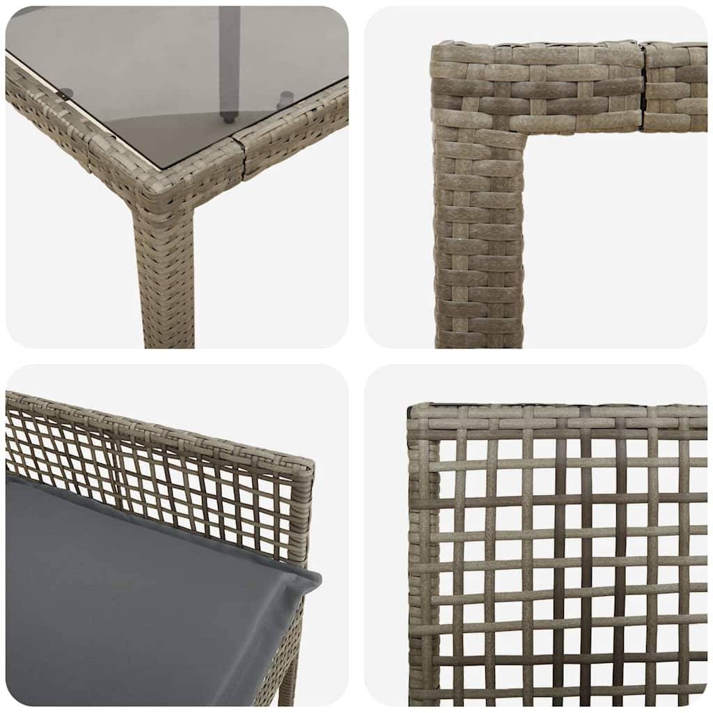 ComfortXL - Table et chaises de jardin 6 places en résine tressée grise avec plateau verre pour terrasse – ComfortXL Outdoor Living - Image 9