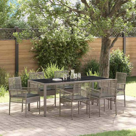 ComfortXL - Table et chaises de jardin 6 places en résine tressée grise avec plateau verre pour terrasse – ComfortXL Outdoor Living - Image 1