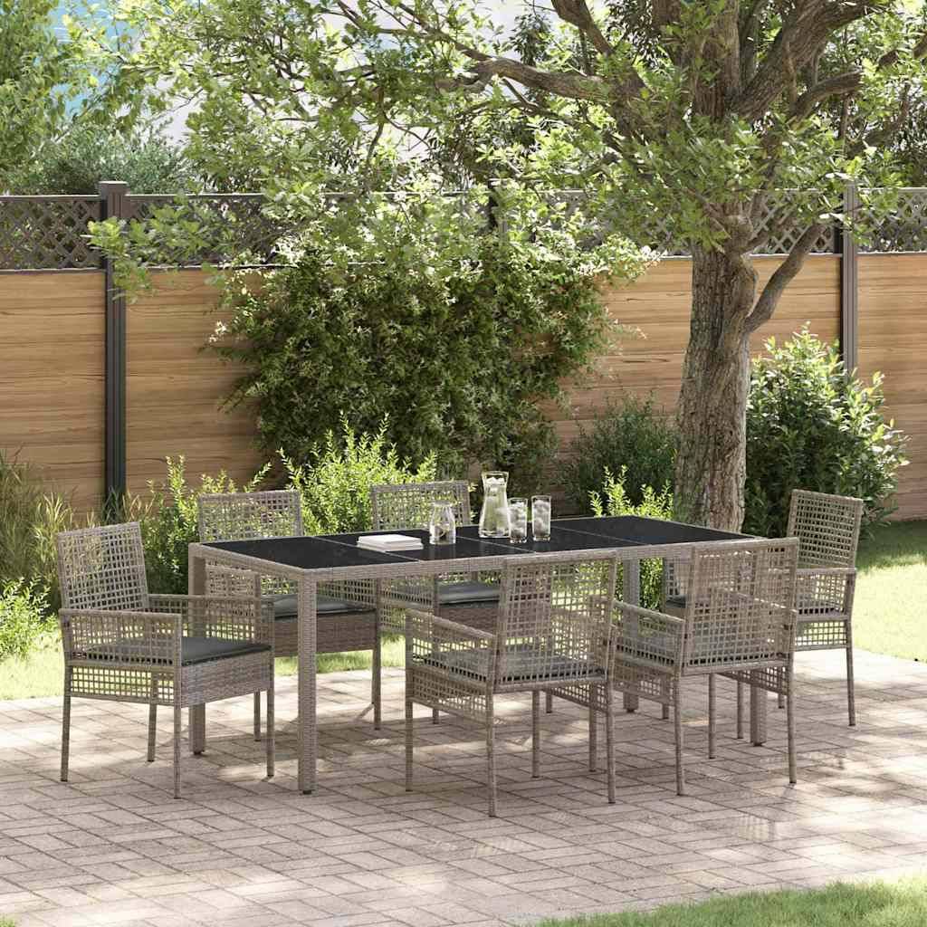 ComfortXL - Table et chaises de jardin 6 places en résine tressée grise avec plateau verre pour terrasse – ComfortXL Outdoor Living - Image 1