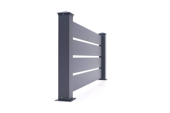 CASANOOV - Casanoov Kit clôture aluminium VOGEL : Lot de 3 lames (Hauteur 90 cm) - Longueur totale 5,7 m - Image 4
