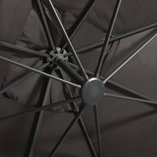 Parasol déporté aluminium anthracite 300 x 300 x 258 cm, Poids:19.15kg - PANGIVO - Image 9