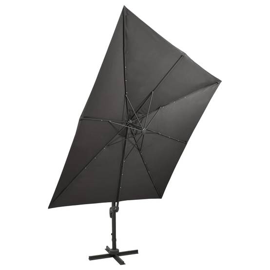 Parasol déporté aluminium anthracite 300 x 300 x 258 cm, Poids:19.15kg - PANGIVO - Image 4