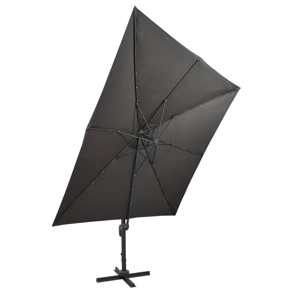 Parasol déporté aluminium anthracite 300 x 300 x 258 cm, Poids:19.15kg - PANGIVO - Image 4