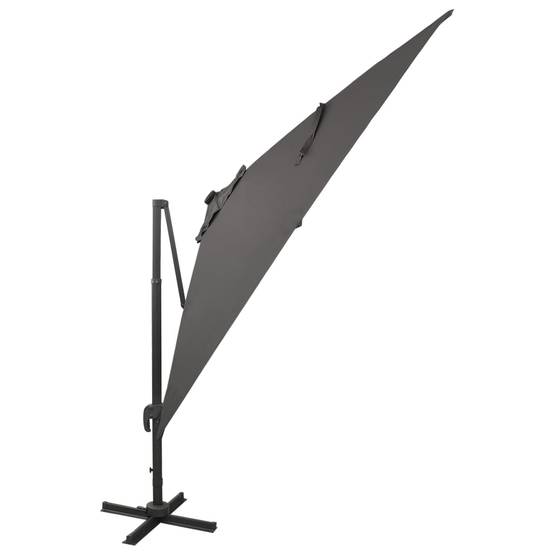 Parasol déporté aluminium anthracite 300 x 300 x 258 cm, Poids:19.15kg - PANGIVO - Image 2