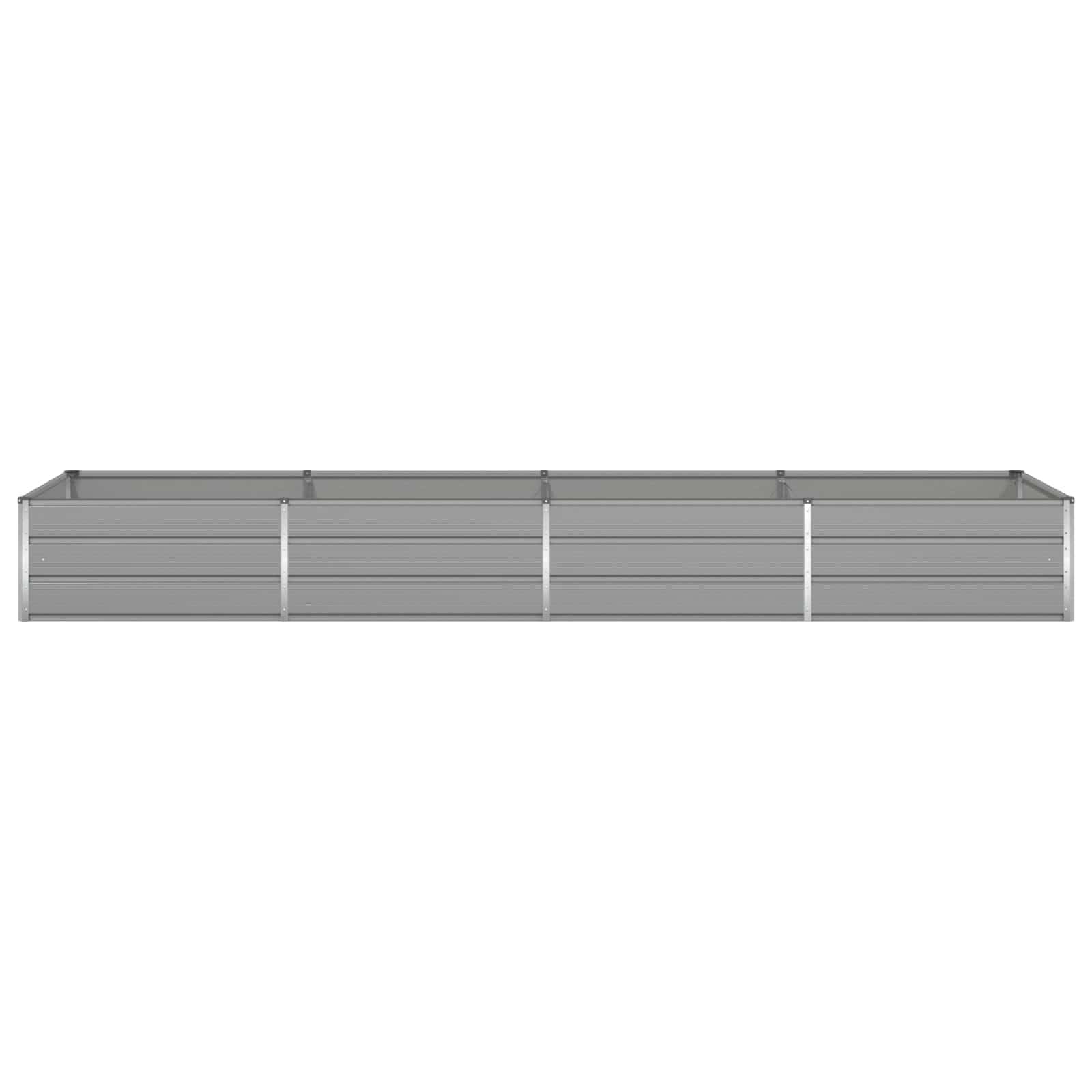 Helloshop26 - Jardinière rectangulaire moderne 195 x 100 x 45 cm design industriel extérieur en acier galvanisé gris clair - Image 2