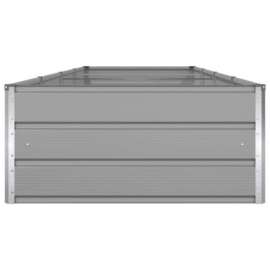 Helloshop26 - Jardinière rectangulaire moderne 195 x 100 x 45 cm design industriel extérieur en acier galvanisé gris clair - Image 3