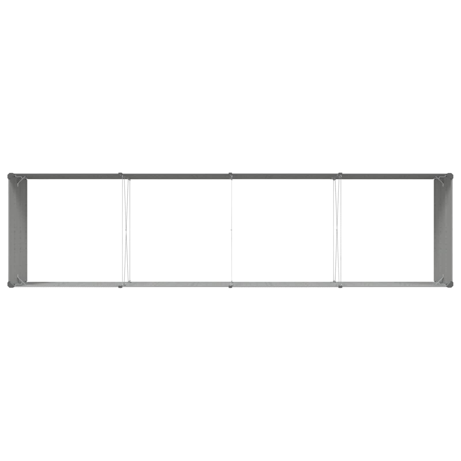 Helloshop26 - Jardinière rectangulaire moderne 195 x 100 x 45 cm design industriel extérieur en acier galvanisé gris clair - Image 4