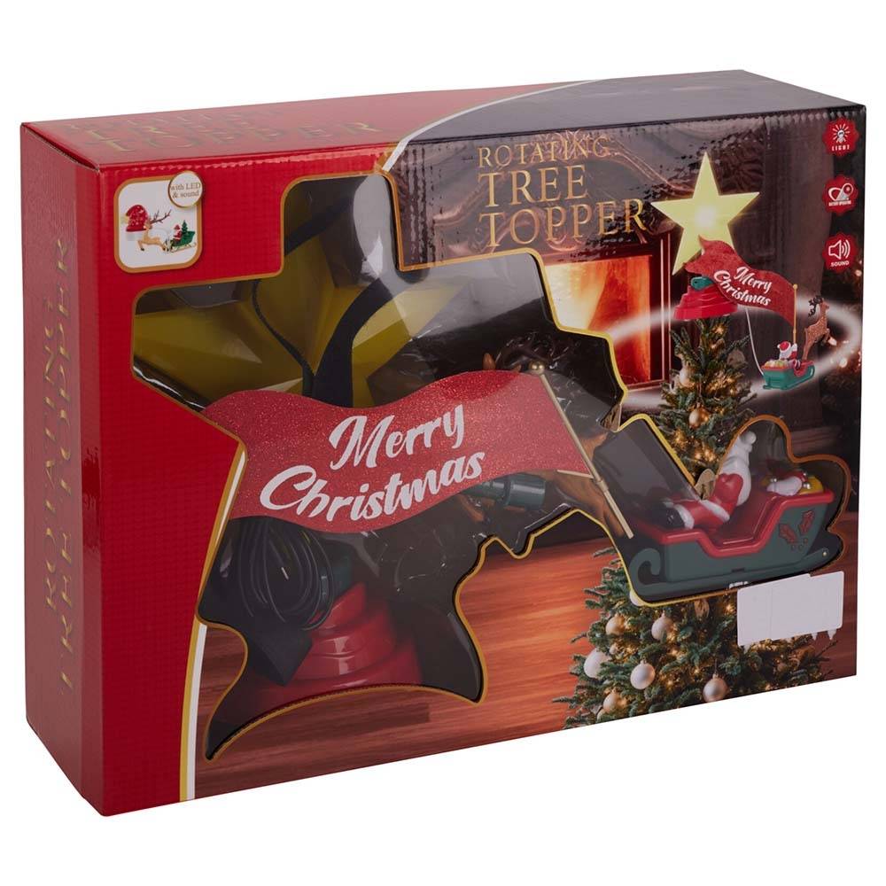 Sans Marque - Cimier pour arbre de Noël LED animé avec Père Noël - Image 9