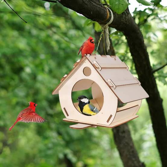 IntiMeg - Nid d'oiseau en bois pour extérieur IntiMeg - Image 6