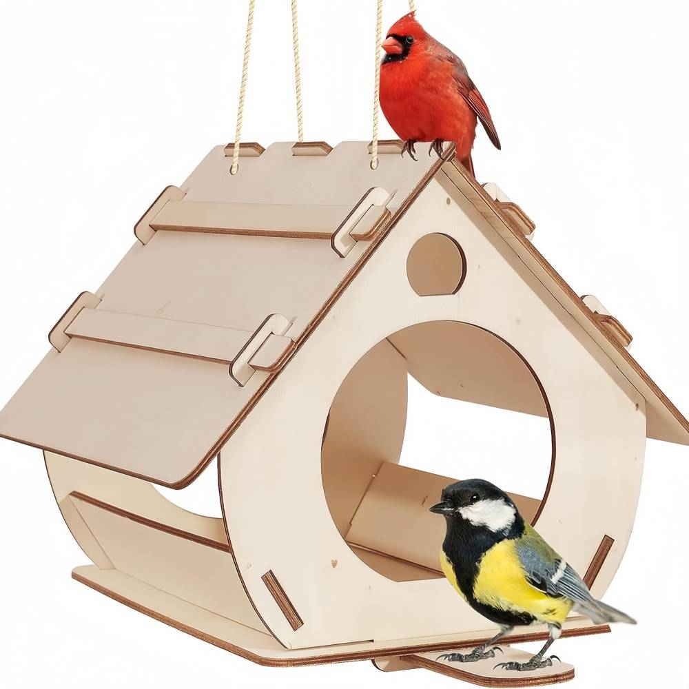 IntiMeg - Nid d'oiseau en bois pour extérieur IntiMeg - Image 1