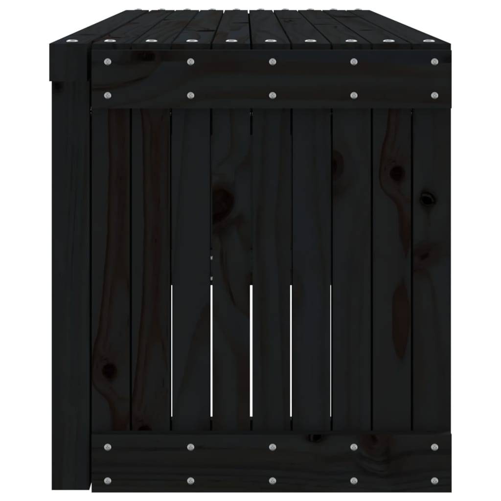 Maison Chic - Banc de jardin - Banc d'extérieur - Banquette extensible noir 212,5x40,5x45 cm bois massif pin - Image 6