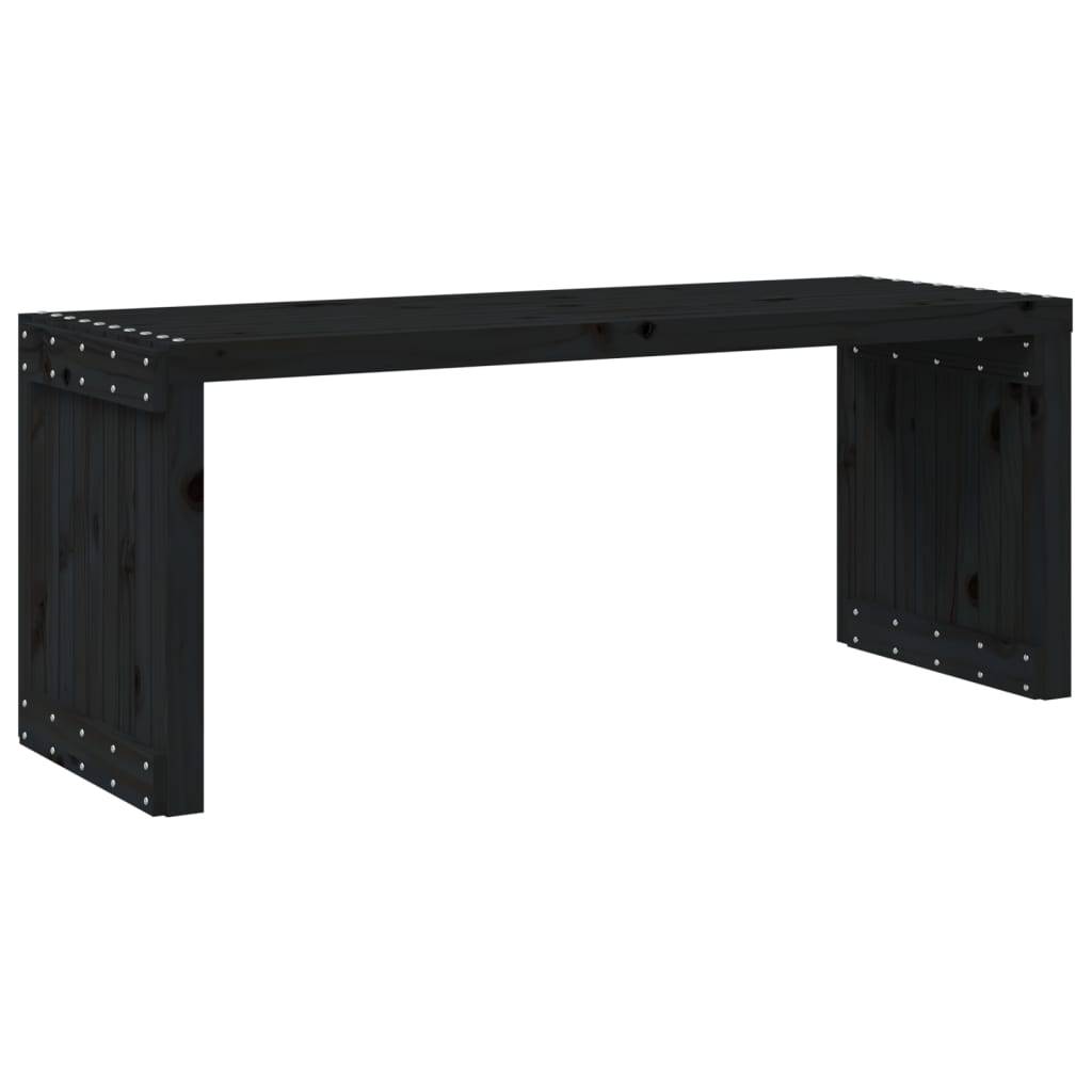 Maison Chic - Banc de jardin - Banc d'extérieur - Banquette extensible noir 212,5x40,5x45 cm bois massif pin - Image 7
