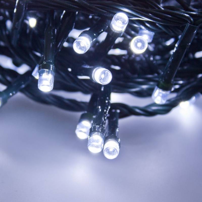 Lotti - Guirlande extérieure 20M 500 LED blanc froid 8 modes câble vert 31V IP44 Lotti - Image 5