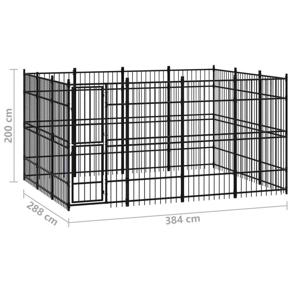 Vidaxl - Chenil d'extérieur pour chiens Acier 11,06 m² vidaXL 3097975 - Image 8
