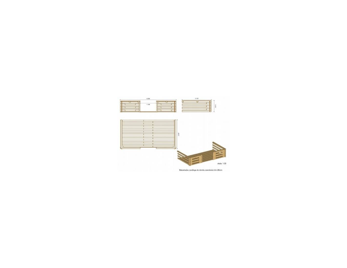 Altanka - Abri de jardin en bois - 4x4 m + terrasse avec balustrade et avant-toit en bois - 24 m2 - Traité - DOM181+DOM78+DOM79+POD05 - ALTANKA - Image 6