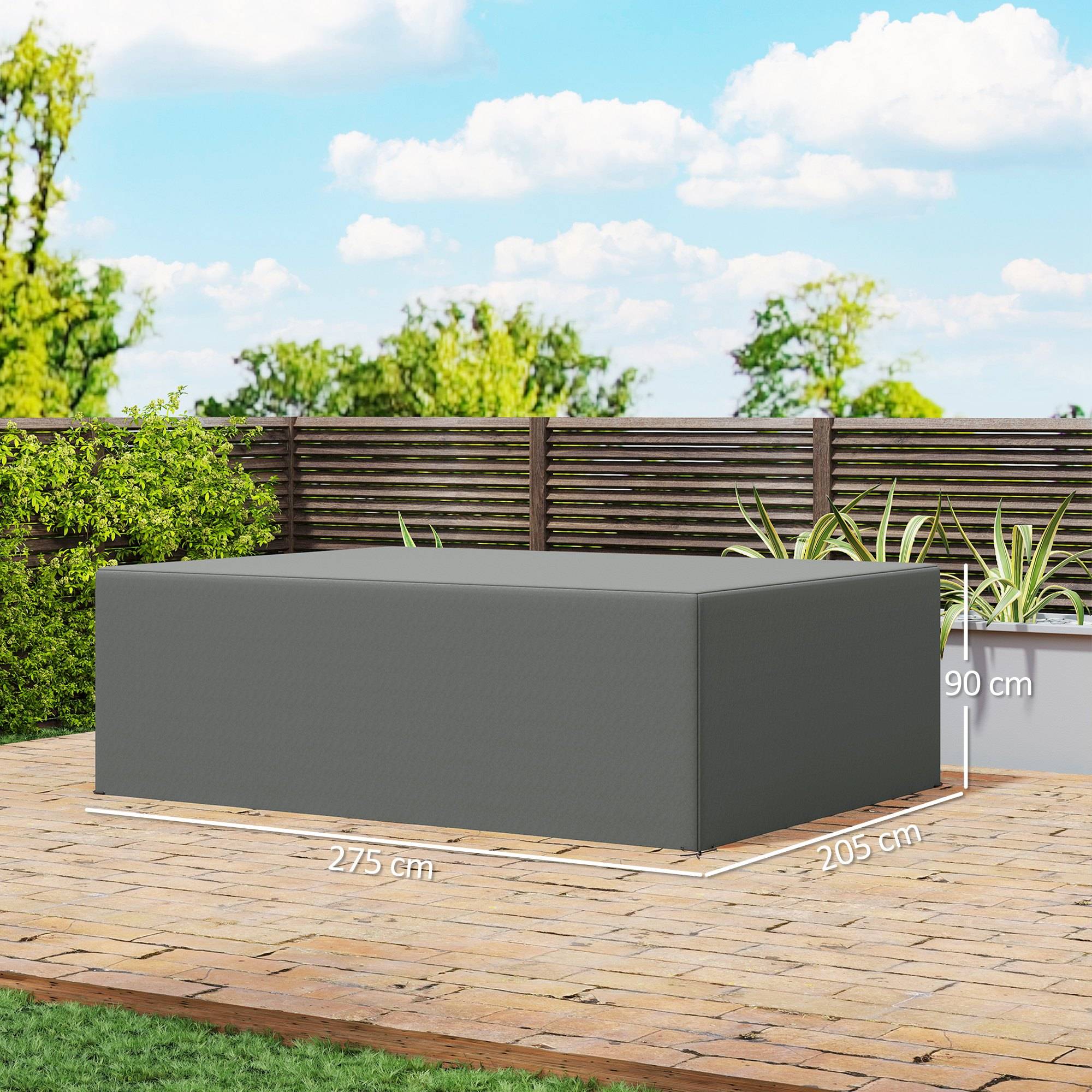 Outsunny - Housse de meubles de jardin imperméables, coupe-vent et anti-UV - 275 x 205 x 90 cm - gris - Outsunny - Image 3