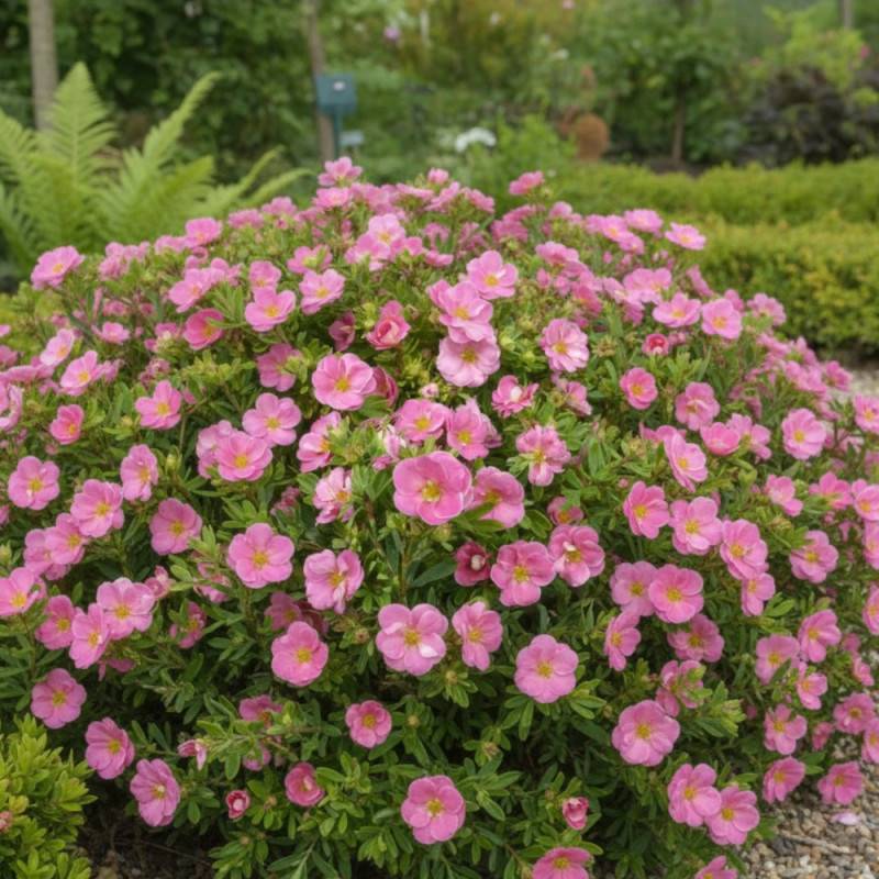 Potentille arbustive Pink Paradise®, Potentilla à fleurs Rose - feuillage Caduc - Pot de 3L - 20/40 cm-  hauteur à maturité De 0,50 m à 1,00 m - Image 3