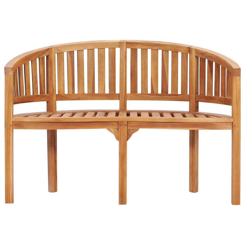 Helloshop26 - Salon de jardin meuble d'extérieur ensemble de mobilier 3 pièces en forme de banane bois de teck solide - Image 5
