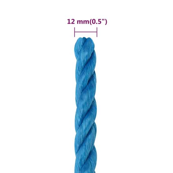 Corde de travail Bleu 12 mm 25 m Polypropylène Maison Chic - Image 6