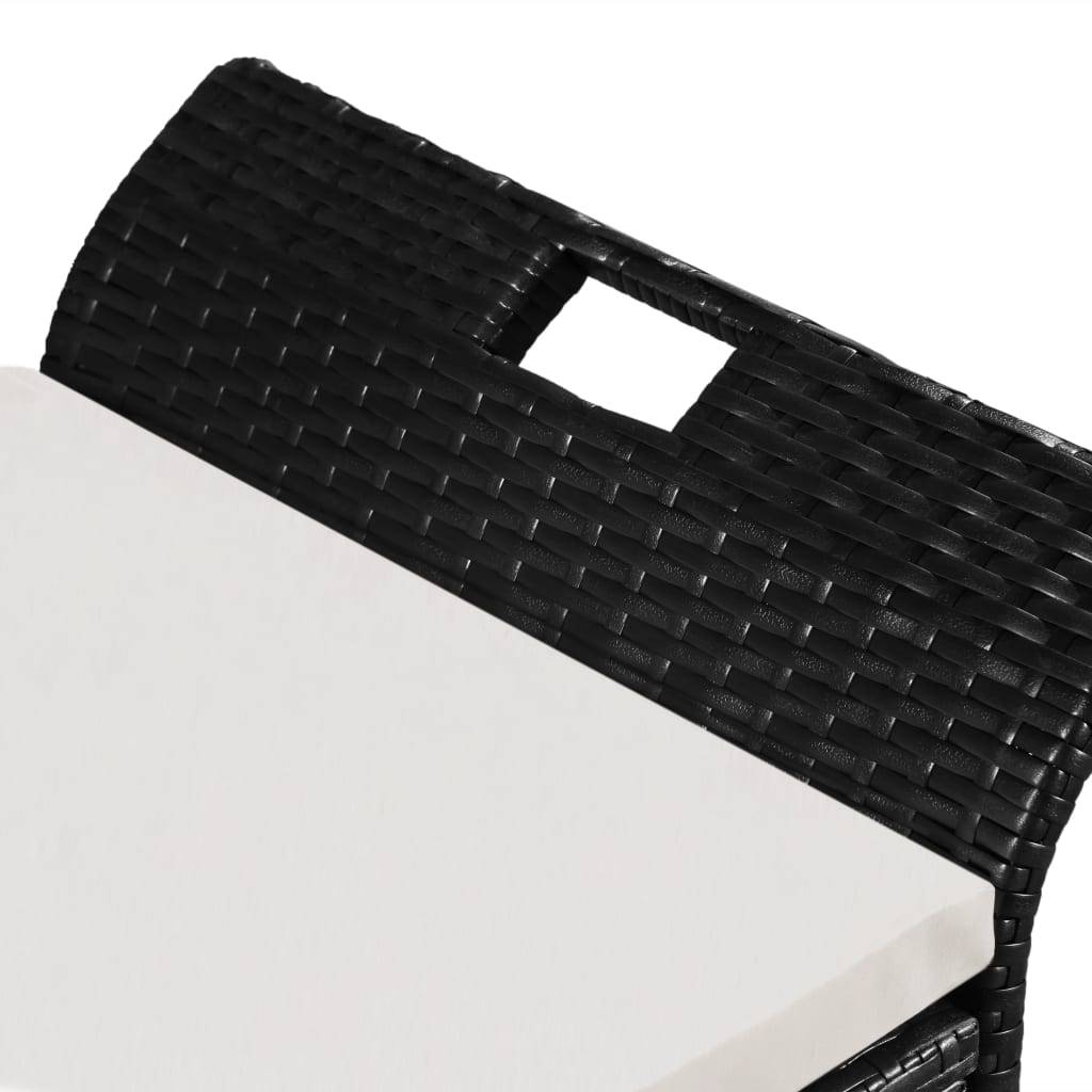 Maison Chic - Banc de jardin - Banc d'extérieur - Banquette avec coussin 138 cm Résine tressée Noir - Image 3