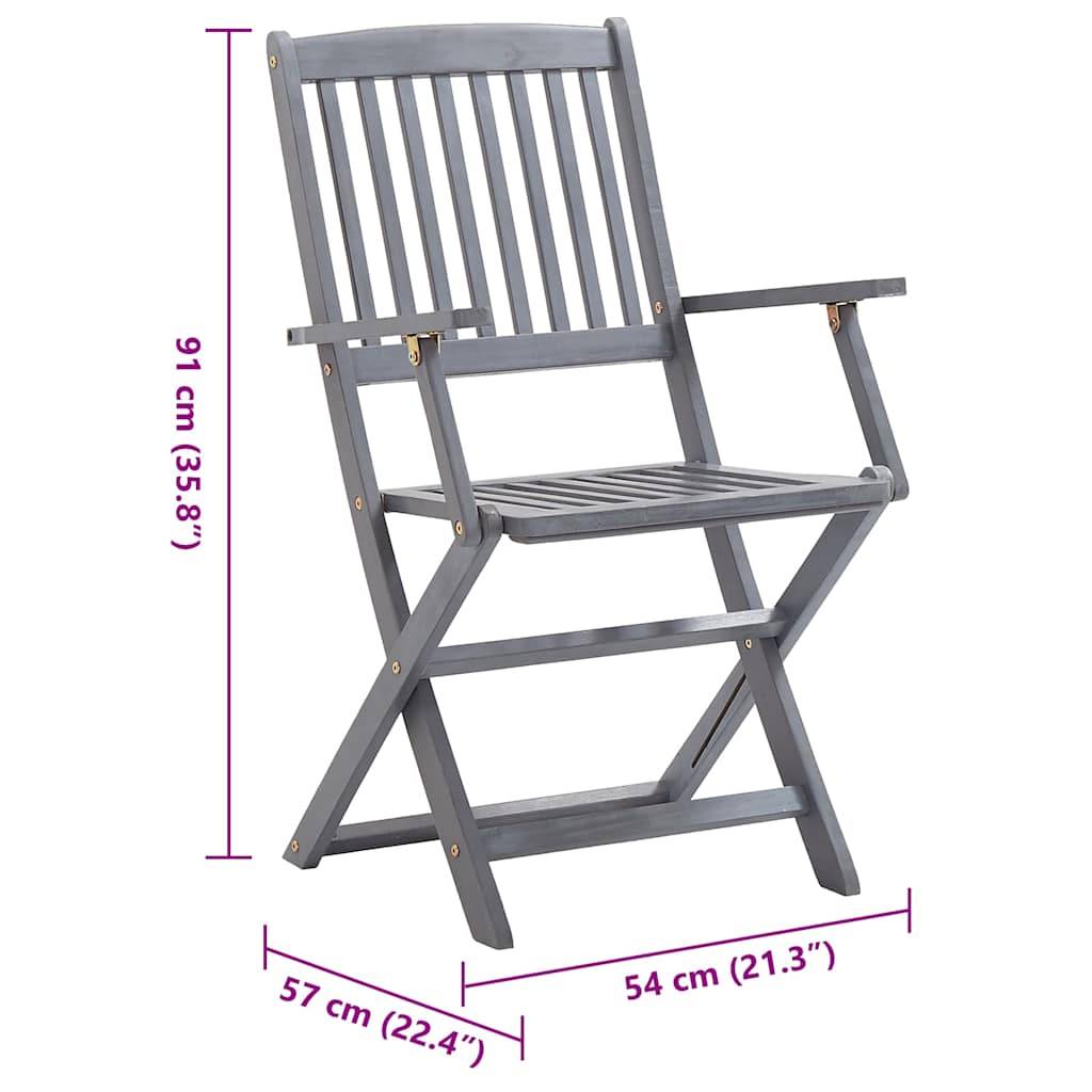 Vidaxl - Chaises pliables d'extérieur lot de 4 et coussins Bois d'acacia vidaXL 3064520 - Image 3