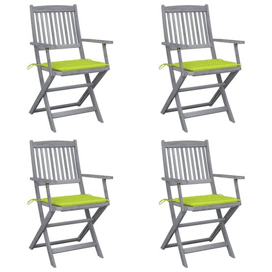 Vidaxl - Chaises pliables d'extérieur lot de 4 et coussins Bois d'acacia vidaXL 3064520 - Image 1