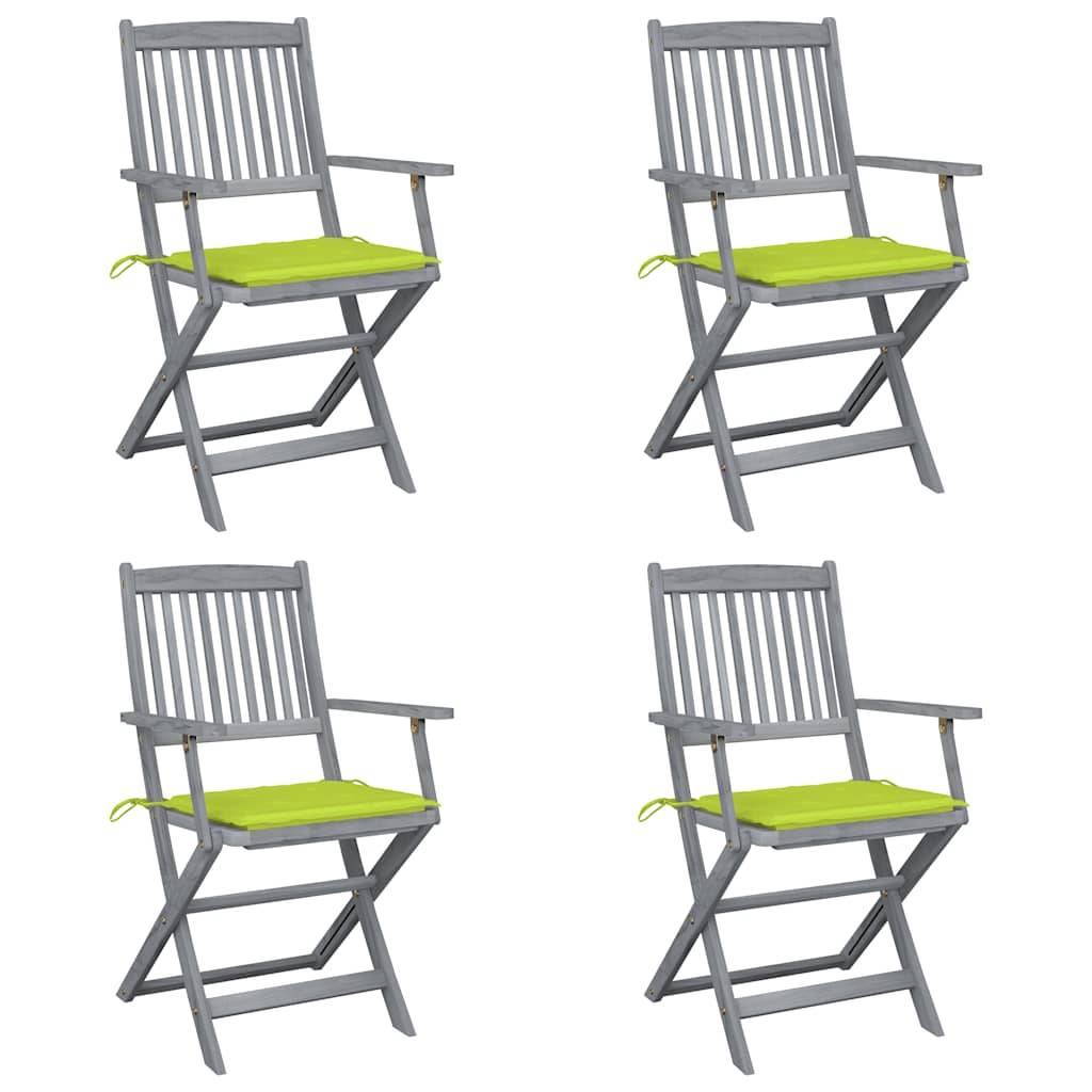 Vidaxl - Chaises pliables d'extérieur lot de 4 et coussins Bois d'acacia vidaXL 3064520 - Image 1