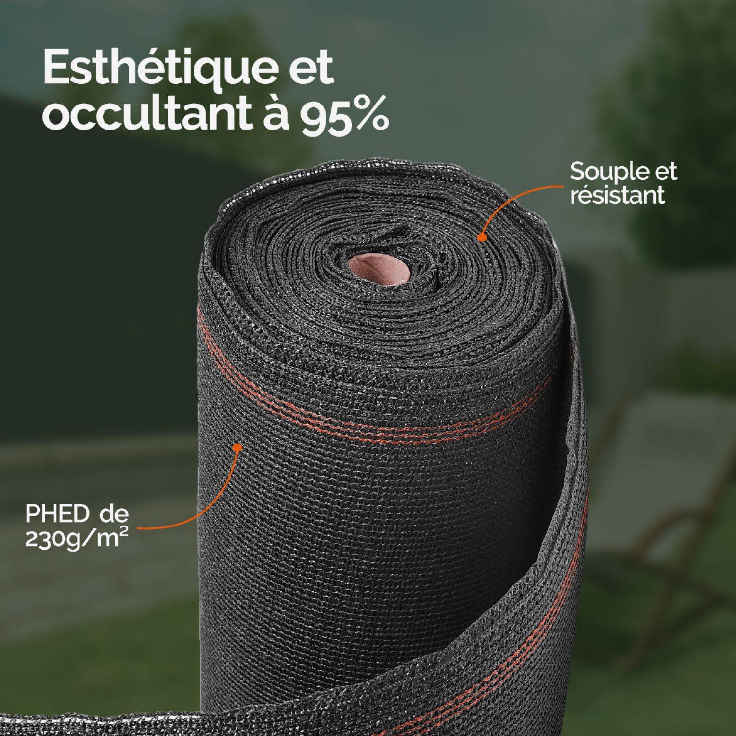 Linxor - Rouleau de brise vue occultant pour jardin - 1,50 x 10 m - Gris - Linxor - Image 3