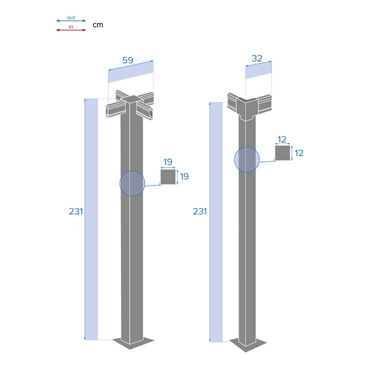Hesperide - Kit de 2 poteaux d'angle pour pergola bioclimatique "Majaé" 3,6x3,6m - Hespéride - Image 3