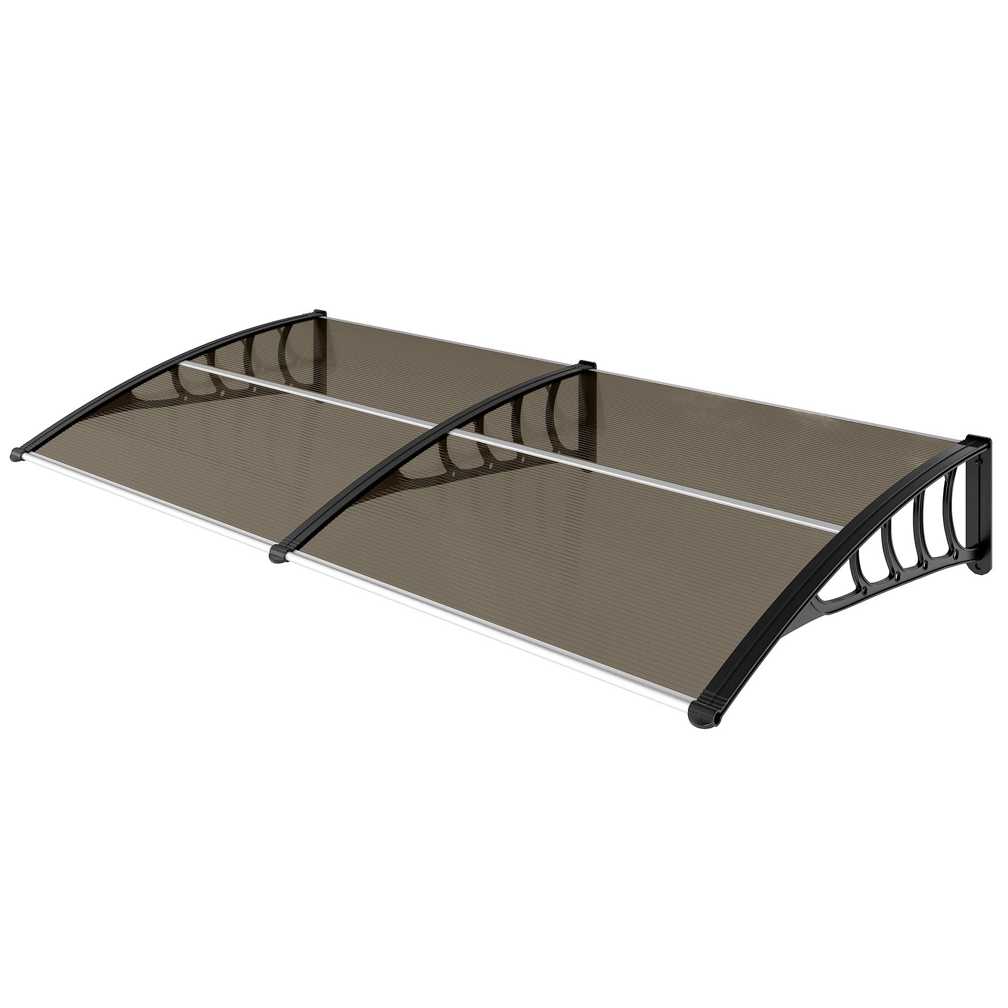 Auvent de porte toit marquise en polycarbonate auvent de porte d'entrée bord en aluminium contre la pluie et UV - Image 2