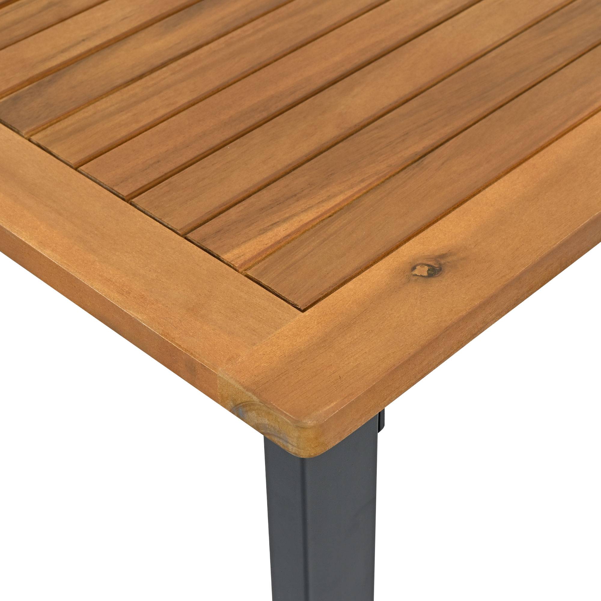 Salon de jardin 6 places acier acacia extérieur modulable coussins beiges - ComfortXL Outdoor Living - Image 8