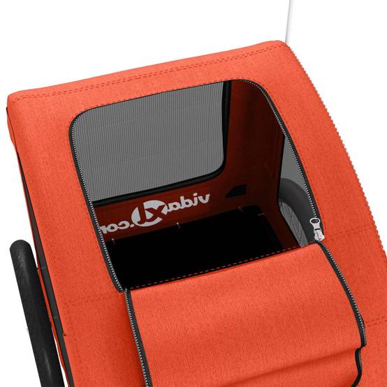 Remorque de vélo pour animaux fer et tissu orange 125 x 63 x 66 cm - PANGIVO - Image 10