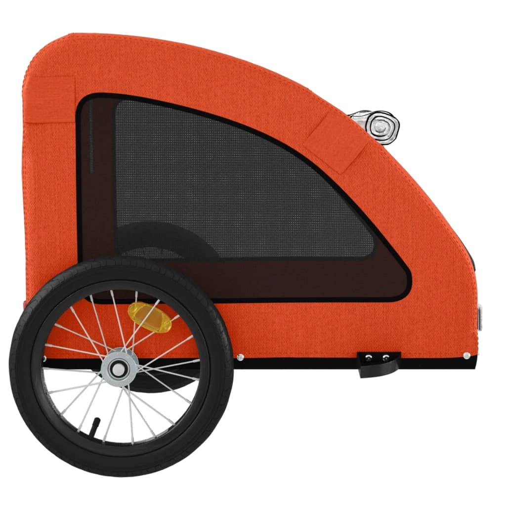 Remorque de vélo pour animaux fer et tissu orange 125 x 63 x 66 cm - PANGIVO - Image 7