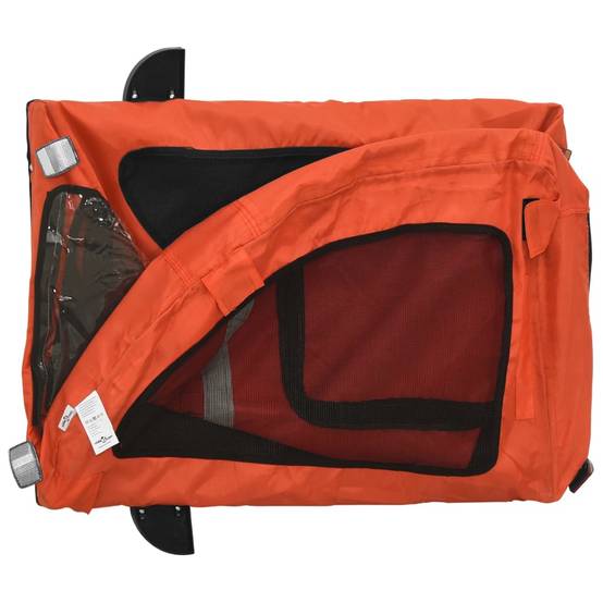 Remorque de vélo pour animaux fer et tissu orange 125 x 63 x 66 cm - PANGIVO - Image 9