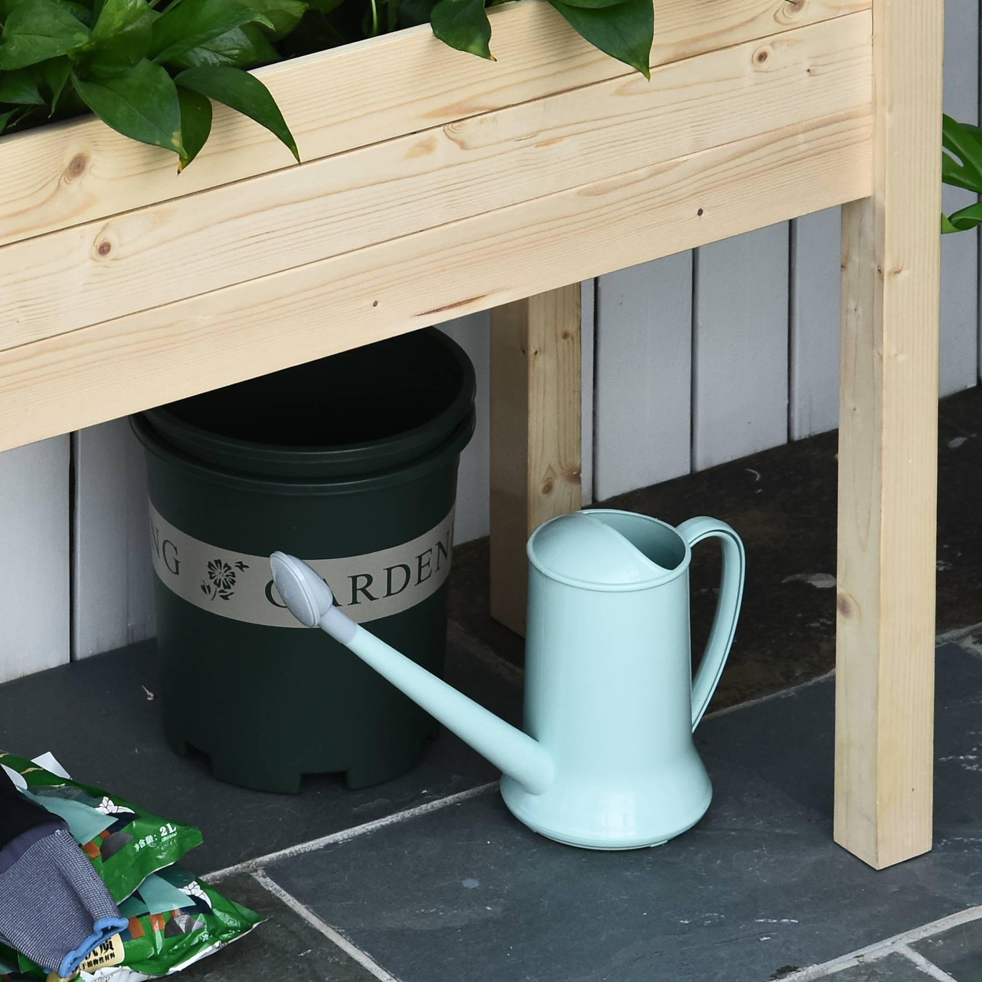 Carré potager surélevé Bois de sapin pour extérieur Culture avec drainage 86cm naturel - ComfortXL Outdoor Living - Image 9