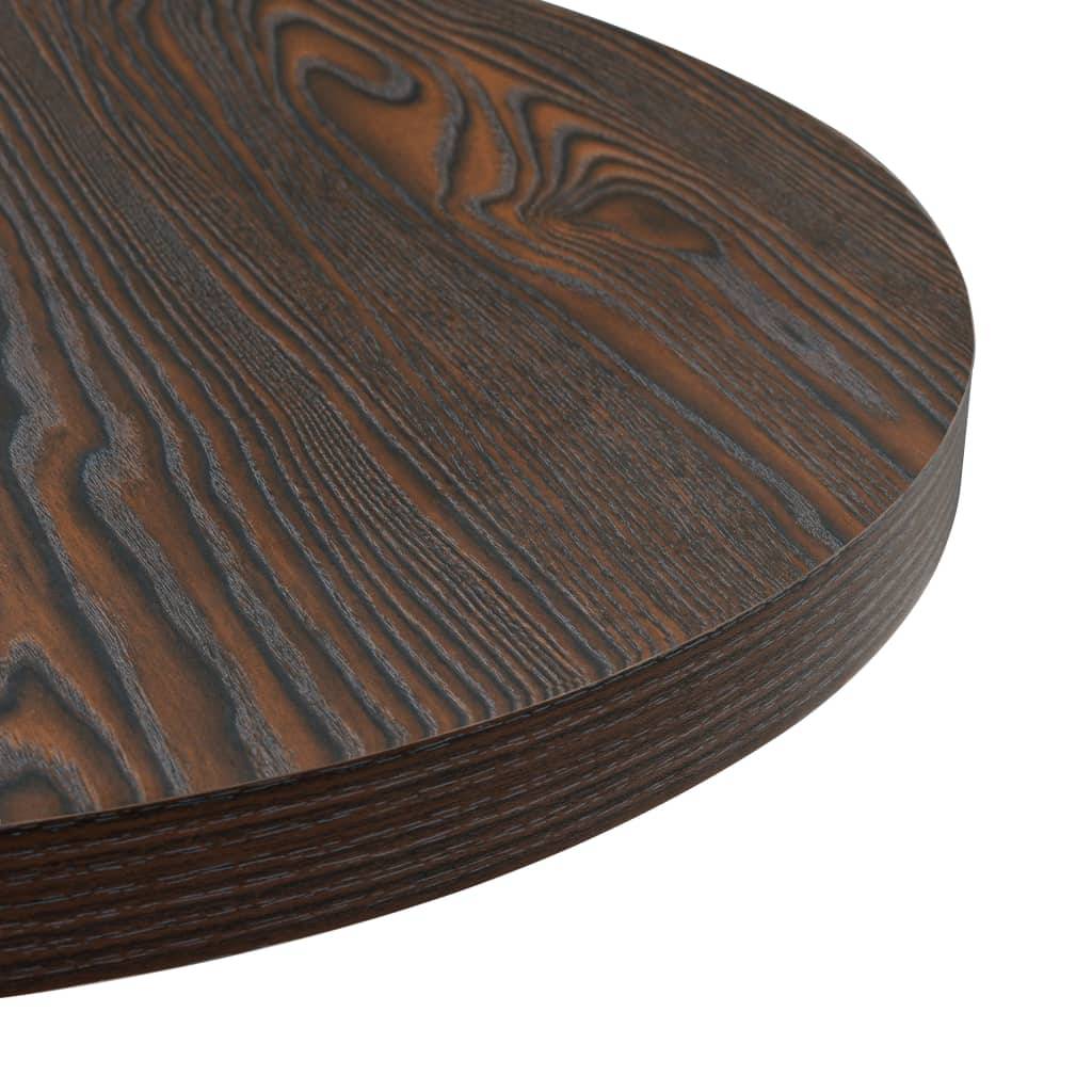 Helloshop26 - Table haute mange debout bar bistrot MDF et acier rond 60 cm frêne foncé marron - Image 3