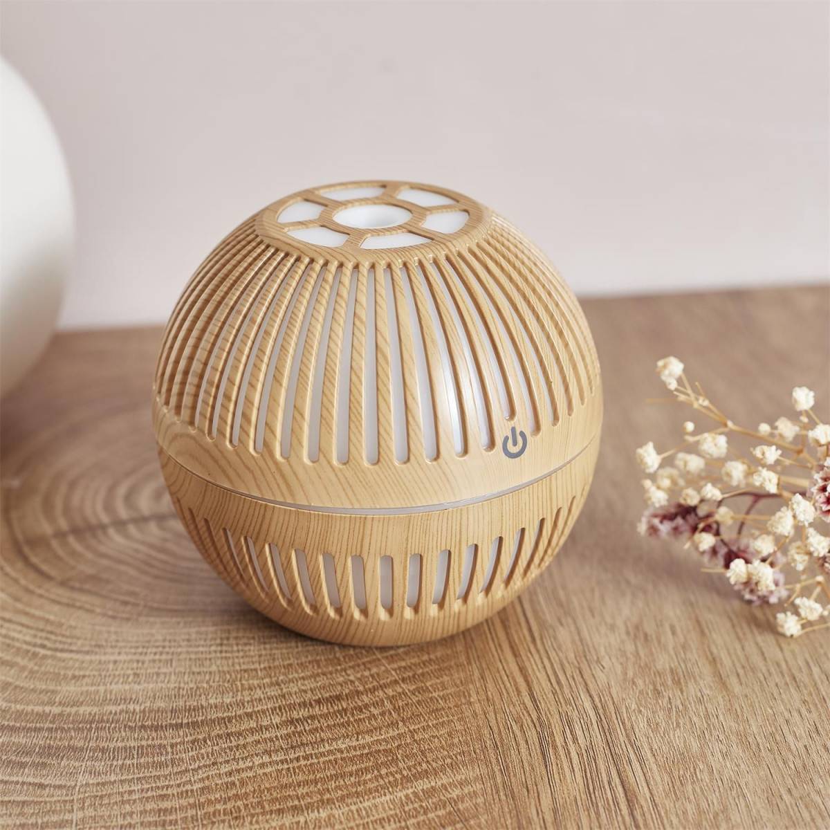 The Home Deco Factory - Diffuseur d'Huile Essentielle "Rond" 10cm Marron - Image 5
