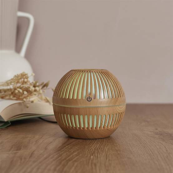The Home Deco Factory - Diffuseur d'Huile Essentielle "Rond" 10cm Marron - Image 4