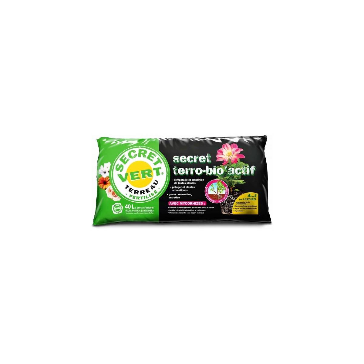 Secret Vert - Terreau Bio-Actif  UAB - Secret Vert - Sac de 40L - Image 1