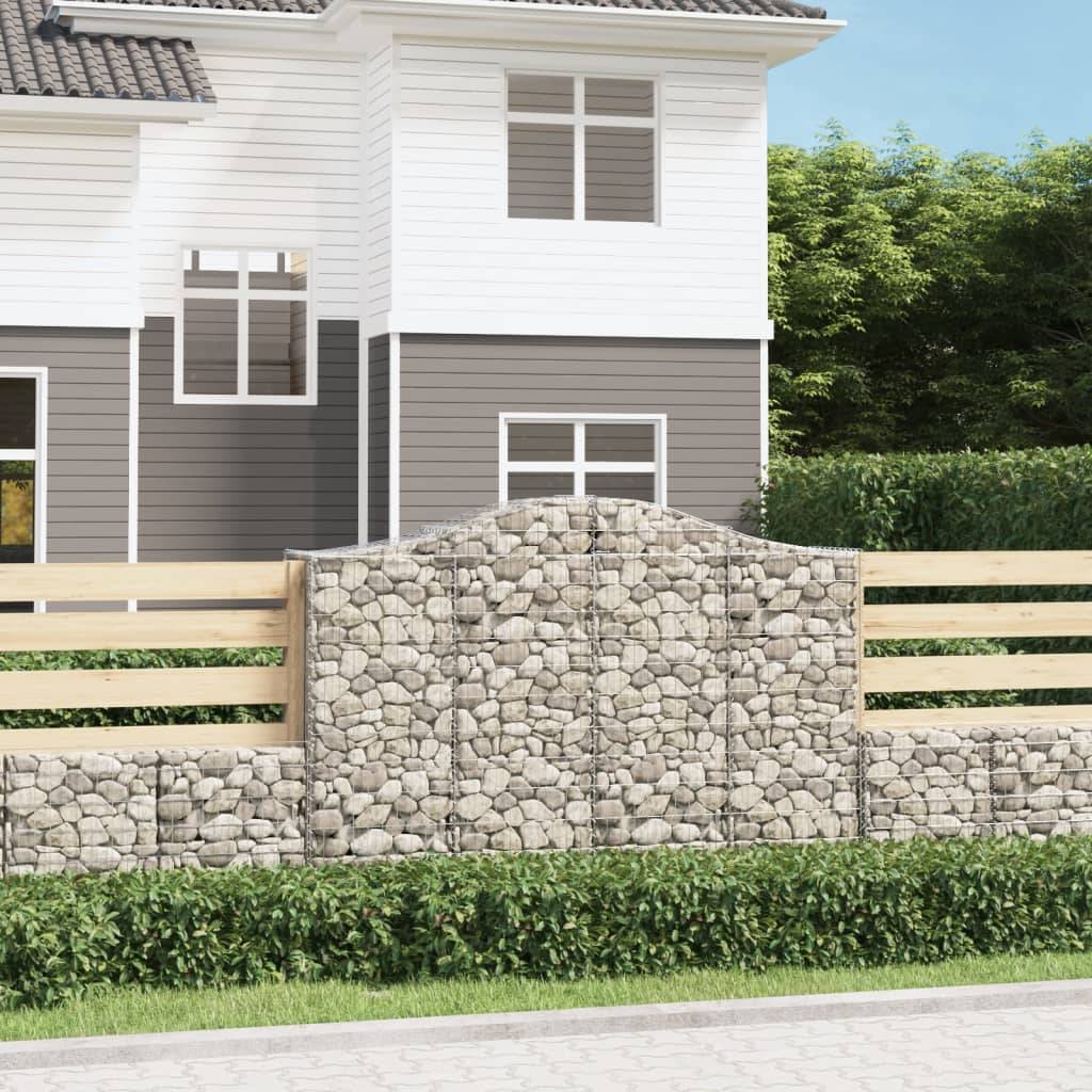 Vidaxl - Panier de gabions arqué 200x50x140/160 cm Fer galvanisé vidaXL 153397 - Image 1