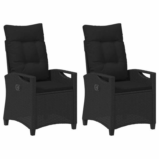 Chaises de jardin acier et polyester noir 56 x 64 x 94 cm - PANGIVO - Image 2
