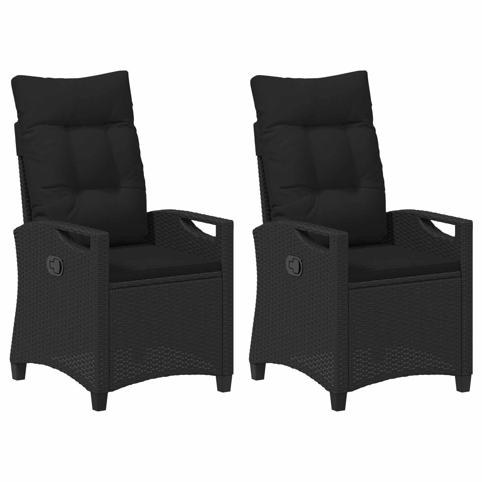 Chaises de jardin acier et polyester noir 56 x 64 x 94 cm - PANGIVO - Image 2