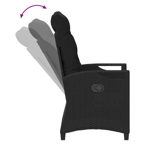 Chaises de jardin acier et polyester noir 56 x 64 x 94 cm - PANGIVO - Image 9