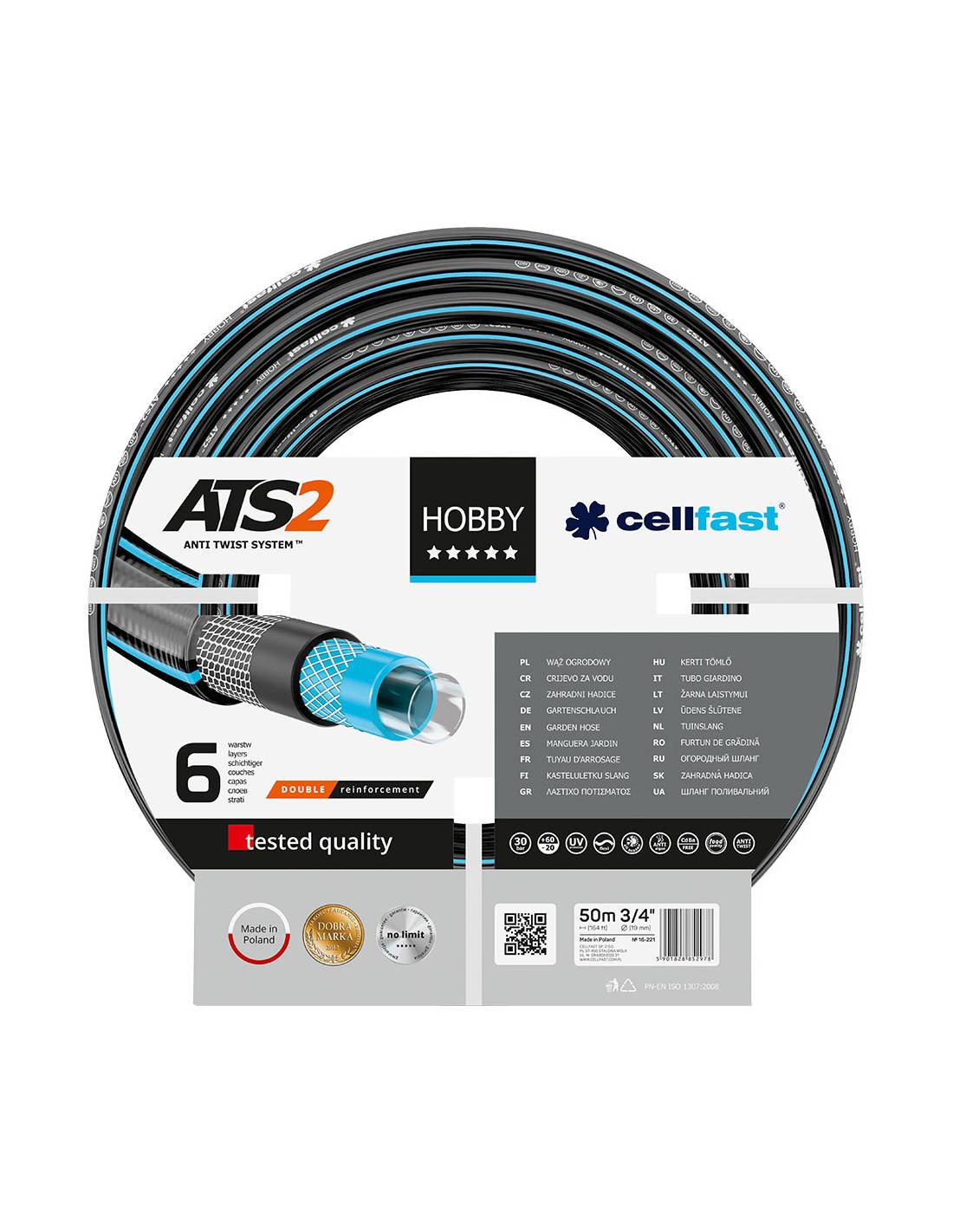 Tuyau Cellfast Hobby Ats2 Tuyau D'arrosage 6 Couches Anti-torsion - Cellfast - Image 1