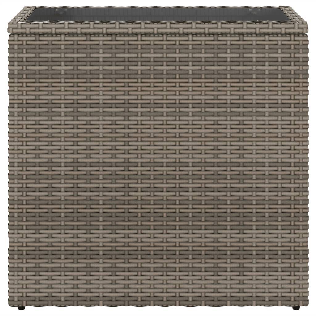 Petite Console de Balcon Grise en Poly Rotin et Verre, Table d'Extérieur Design 58cm – ComfortXL Outdoor Living - Image 5