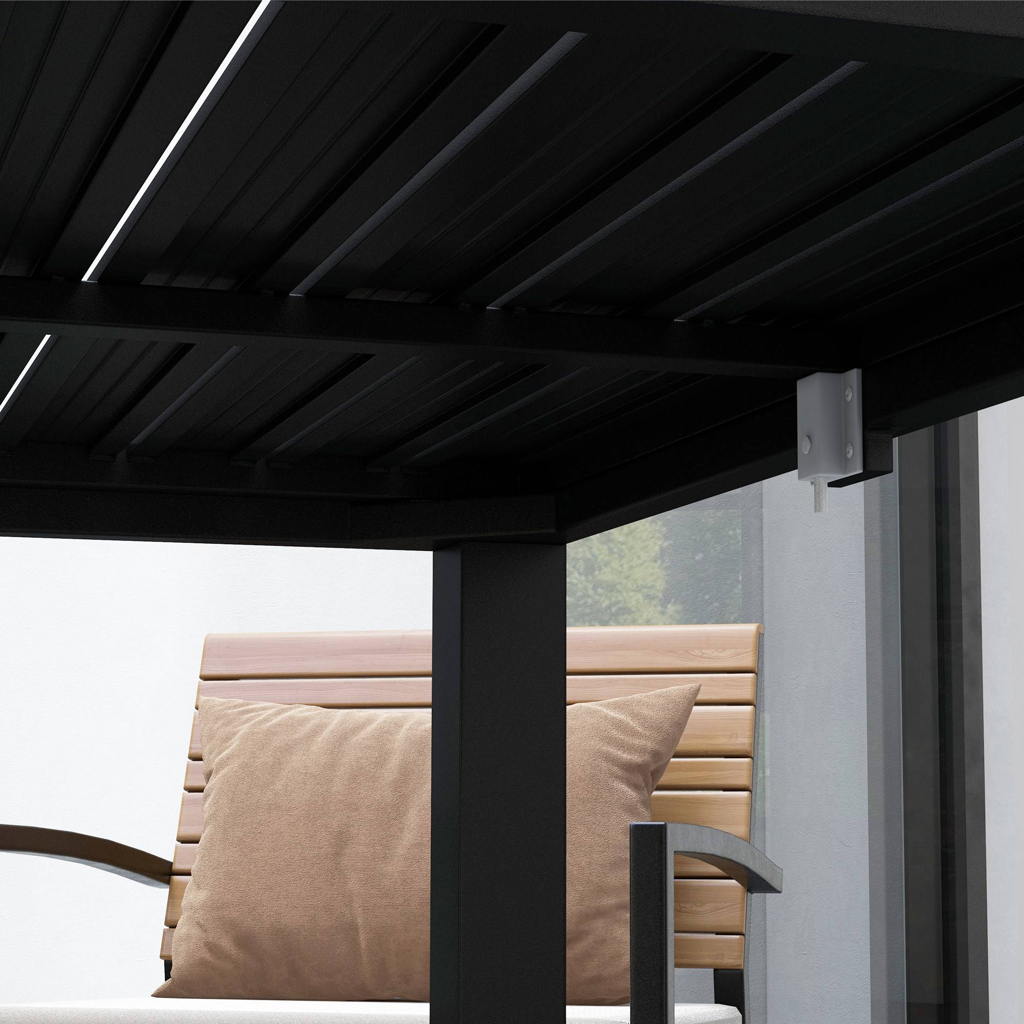 Table de jardin extensible en aluminium rectangulaire 6 - 8 personnes, dim. 180/240L x 94l x 73H cm, noir - Image 10