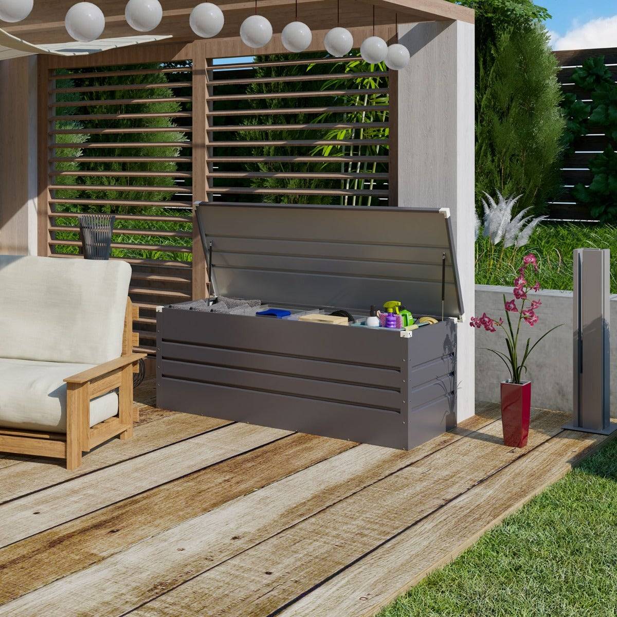 Coffre de jardin métal 700 L grande contenance - Image 2