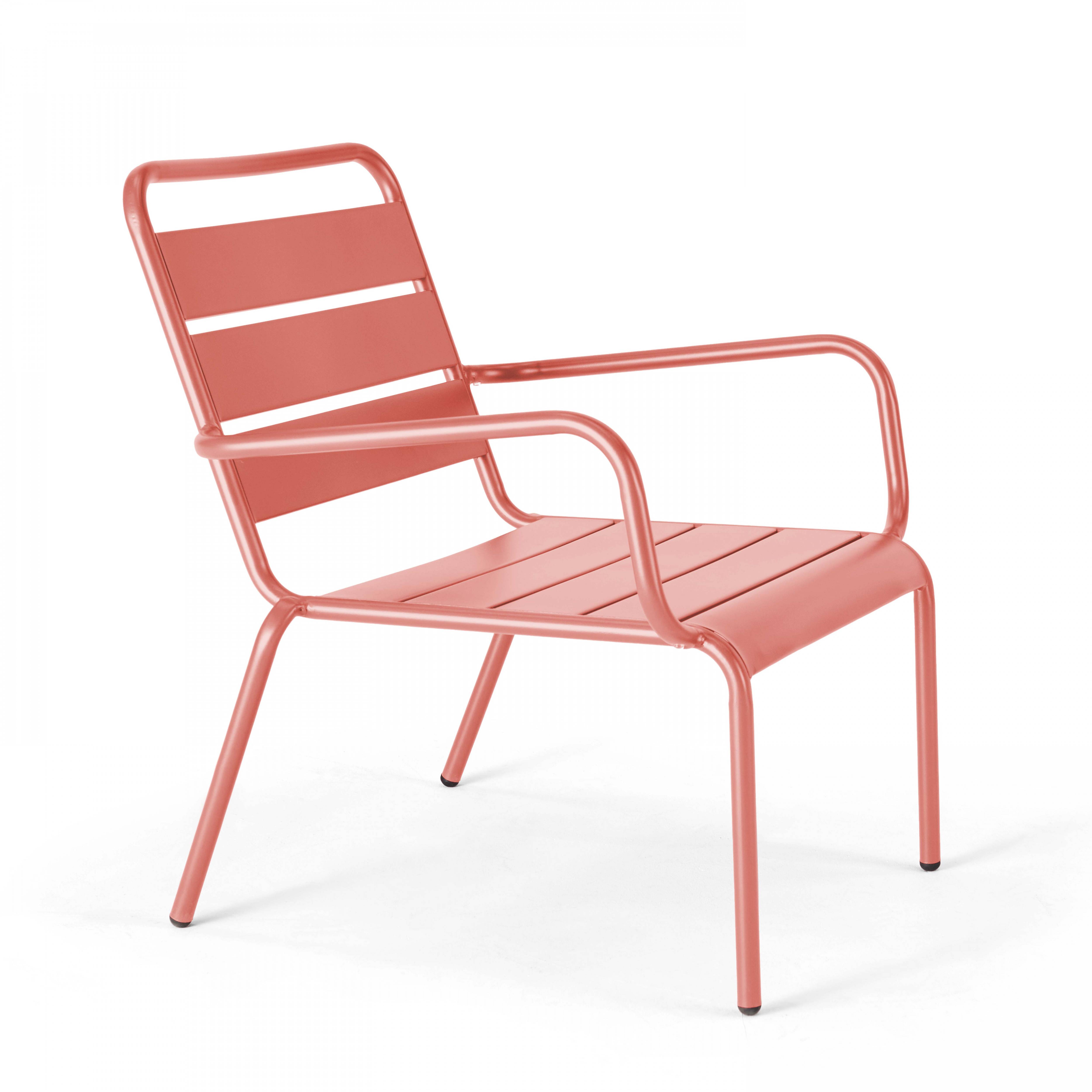 Oviala - Lot 2 fauteuils relax avec repose-pieds métal gris et argile Palavas - Oviala - Image 6