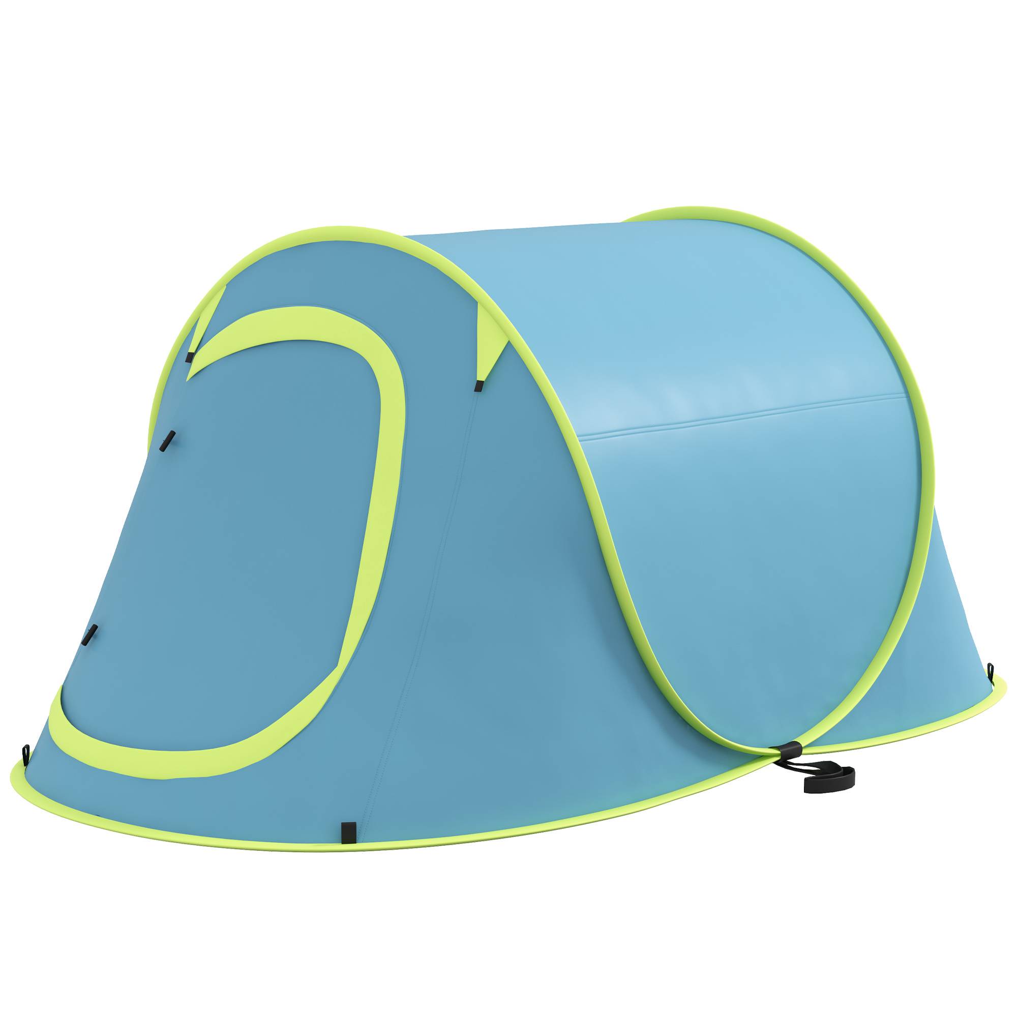 Tente bleue 2 personnes imperméable 2000 mm avec sac 245 x 148 x 105 cm camping extérieur compact pratique - Image 2